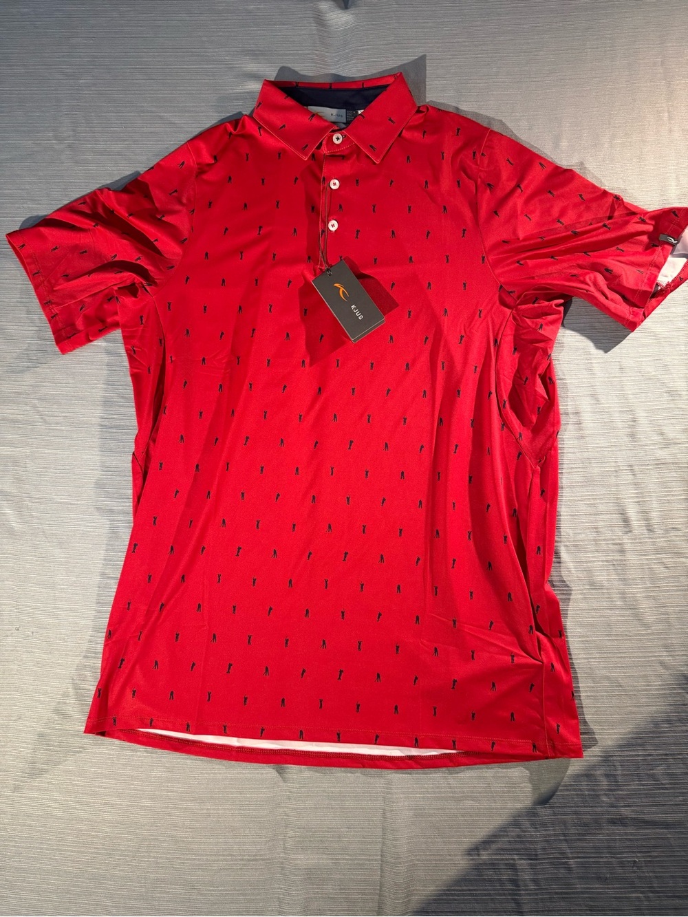 Men's Red Polo with Micro Print by Cutter & Buck